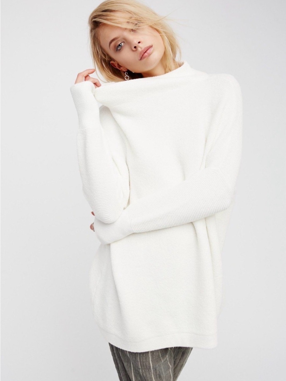 Free People Ottoman Tunic Sweater in Ecru